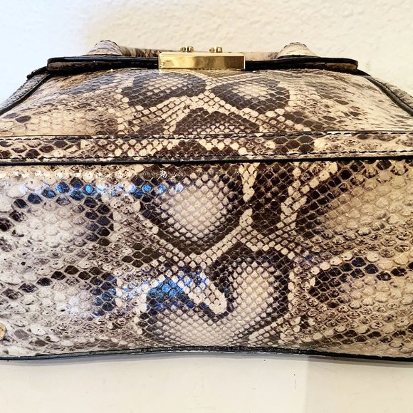 NWOT TORY BURCH ELISE DOME DOUBLE ZIP SNAKE EMBOSSED SATCHEL CROSSBODY - Picture 10 of 13